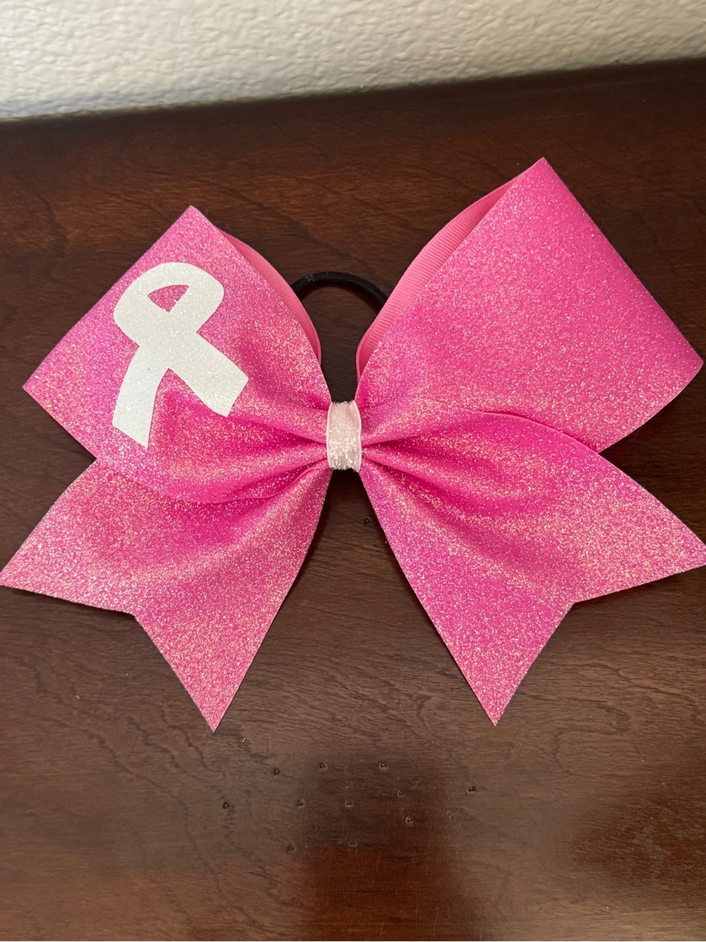 Pink Glitter Awareness Hair Bow